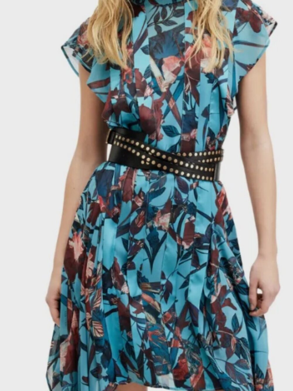 ALLSAINTS Fleur Batu Handkerchief Hem Dress MSRP$329 Timeless Elegance - Picture 4 of 12